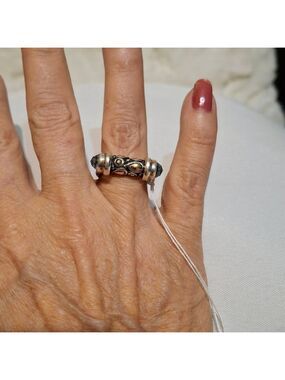 Samuel B. Sterling Silver and 18kt Gold Women's bullet Ring Sz 6